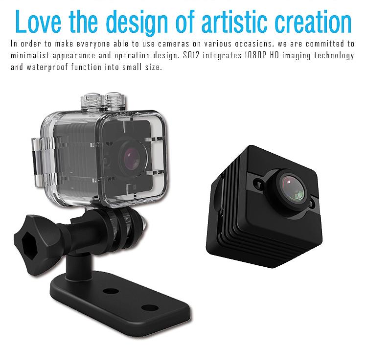 Camera thể thao mini với tầm nhìn ban đêm, phát hiện chuyển động và trường hợp chống nước 1080p giám sát bẫy ảnh