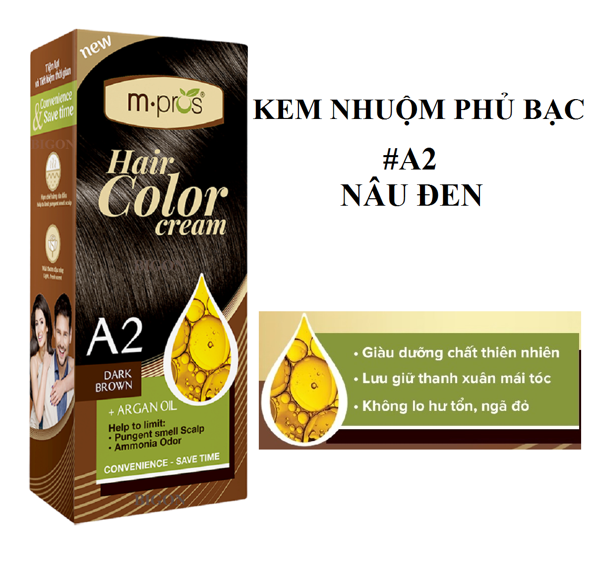 Kem Nhuộm Phủ Bạc M.Pros A2 - Nâu Đen