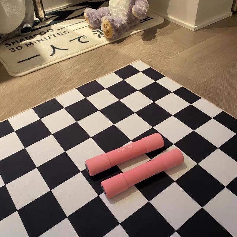 Thảm Trải Sàn Họa Tiết Caro Phong Cách Bắc Âu Hiện Đại Đơn Giản