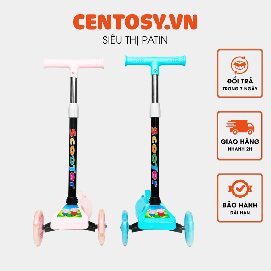 SCOOTER Màu Trơn Hình Heo Hoạt Hình Ngộ Nghĩnh