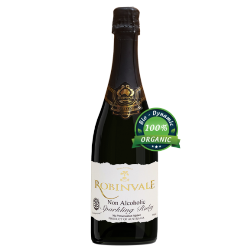 Vang sủi Robinvale Grape Sparkling 750ml - Không Cồn Organic - Ruby (Nho đỏ)