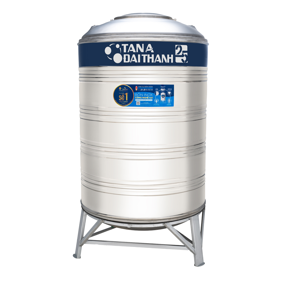 Bồn nước inox Tân Á Đại Thành 25 Đứng 1000L 1500L 2000L Chính hãng, Chỉ bán khu vực miền Bắc, Bảo hành 15 năm