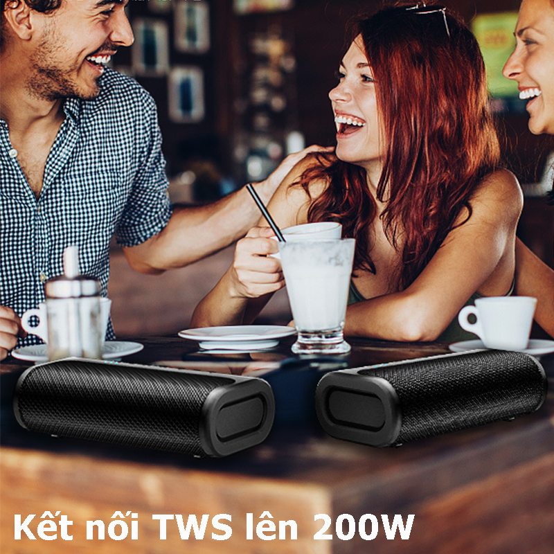 Loa Bluetooth nghe nhạc không dây 100W công suất lớn Super Bass có cổng usb, thẻ nhớ, line 3.5mm pin 10400MAH sạc Type C Chip DSP TWS lên 200W cao cấp Hàng Chính Hãng PKCB