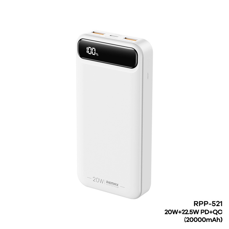 Pin dự phòng sạc nhanh Remax RPP-521 Bole Series 20000mAh QC 22.5W và PD 20W - tích hợp 2 input 3 output - Hàng chính hãng