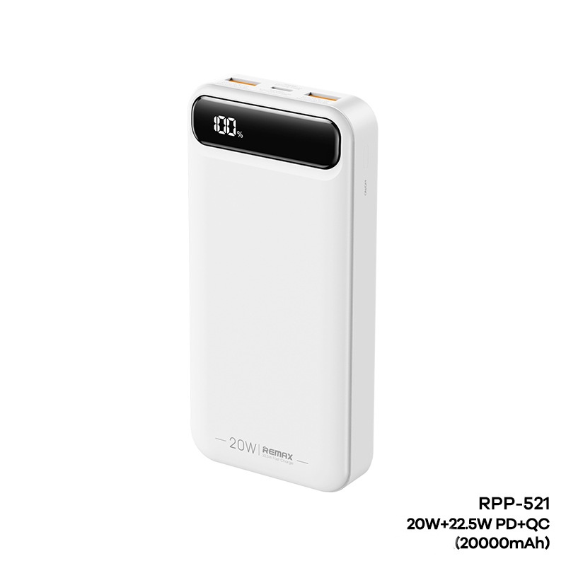 Pin dự phòng sạc nhanh Remax RPP-521 Bole Series 20000mAh QC 22.5W và PD 20W - tích hợp 2 input 3 output (màu ngẫu nhiên) - Hàng chính hãng