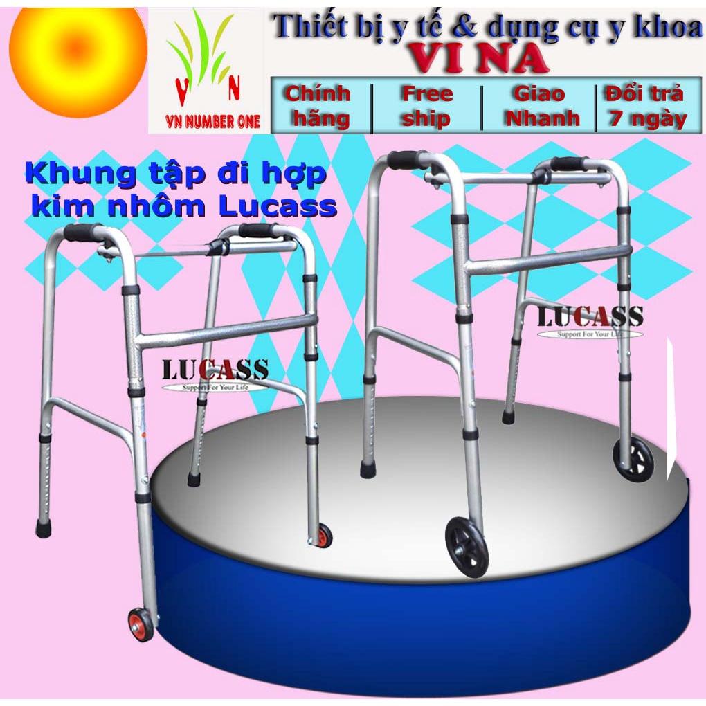 Khung tập đi có bánh xe hợp kim nhôm rất nhẹ, hàng nhập khẩu  có bảo hành, có thế gấp gọn