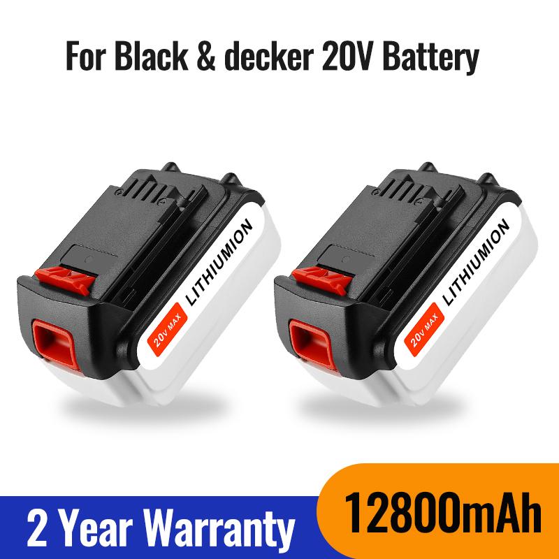 100% chính hãng Pin sạc Li-ion 20V 12800mAh Pin thay thế cho BLACK & DECKER LB20 LBX20 LBXR20 Màu sắc: Vàng