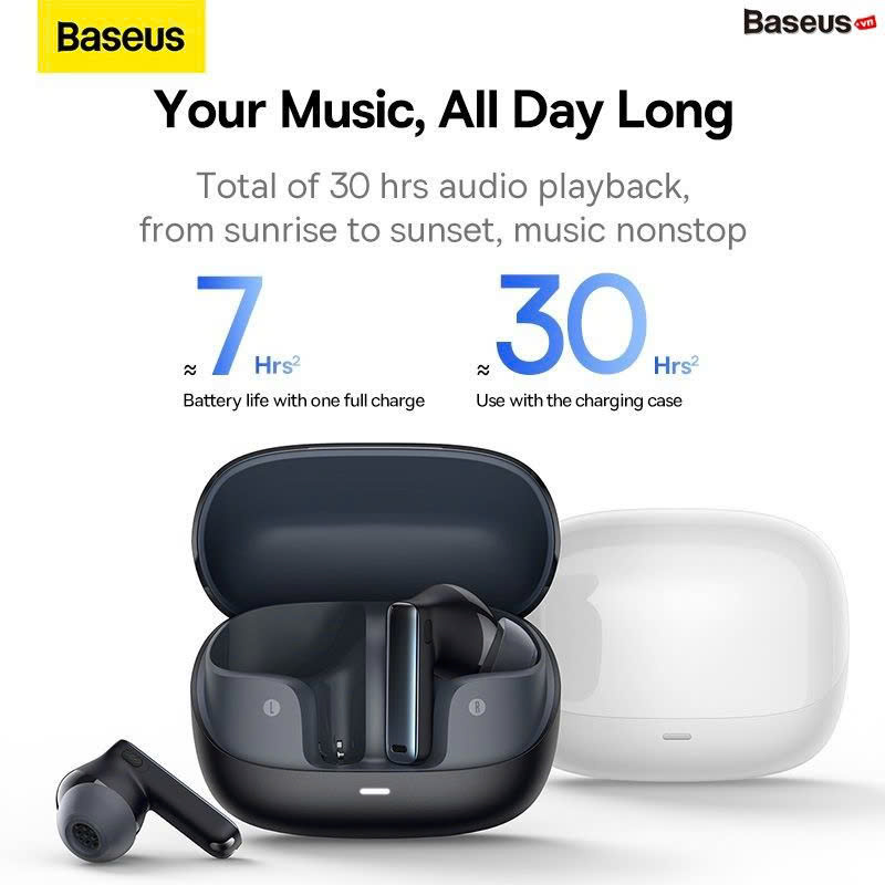 Tai Nghe Bluetooth Chống Ồn Chủ Động Baseus Bowie M2s True Wireless Bisa 3D ANC -48dB (Bluetooth 5.3, 30H, APP Control, No-delay &amp; HD Stereo Gaming Earbuds) [ hàng chính hãng