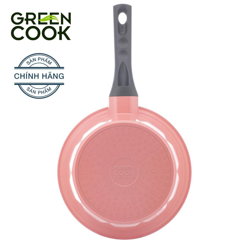 Nồi nấu bột chống dính đáy từ đúc ceramic vân đá 18cm Green Cook - Nồi quánh chống dính chất liệu cao cấp