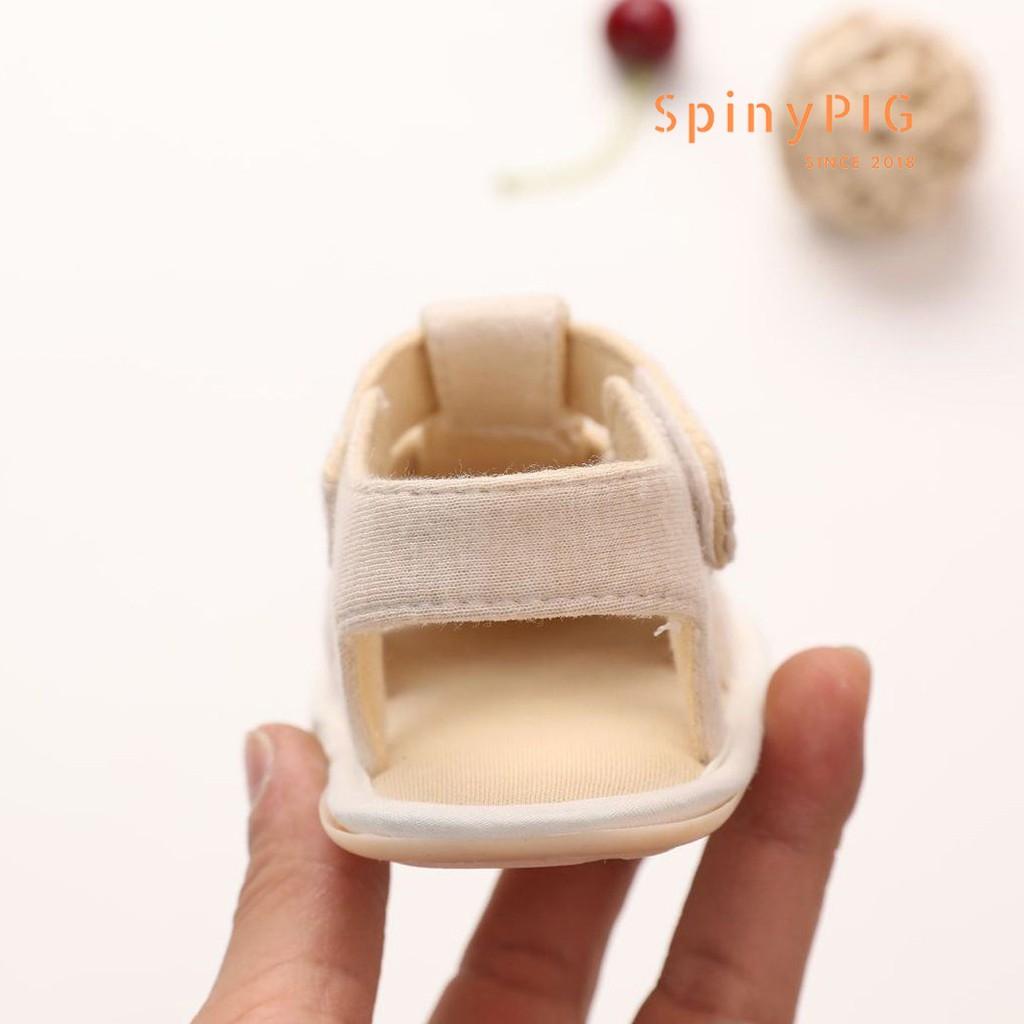 Dép tập đi cho bé 0-2 tuổi chất liệu cotton hữu cơ tự nhiên không chất tẩy nhuộm chống trơn trượt