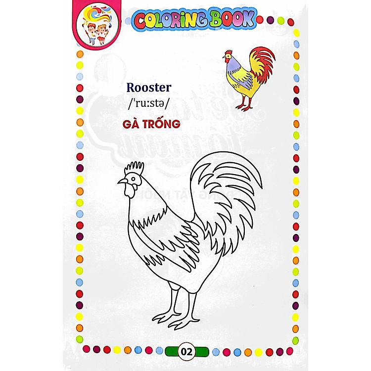 Sách Bé Tập Tô Màu - Động Vật Nuôi (Song Ngữ Anh - Việt)