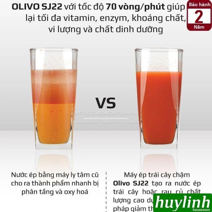 Máy ép chậm trục ngang Olivo SJ22 - 150W - Tặng công thức - Hàng chính hãng