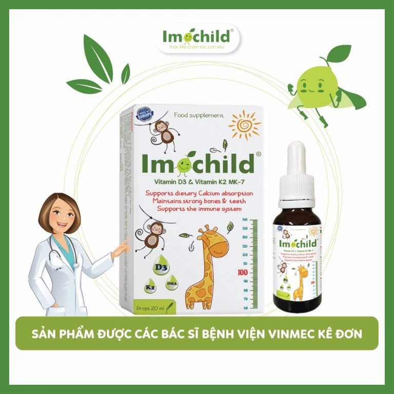 [TPBVSK] IMOCHILD D3K2 MK7 + DHA – Tăng cường phát triển chiều cao và trí não cho trẻ (Lọ nhỏ giọt 20 ml)