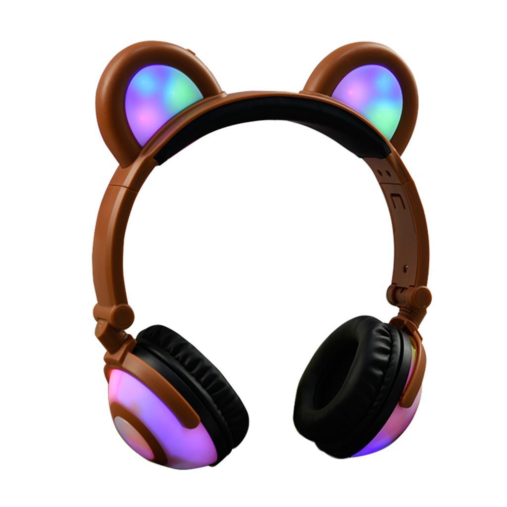 Kids Headphones LED Light Up Foldable Stereo Headset