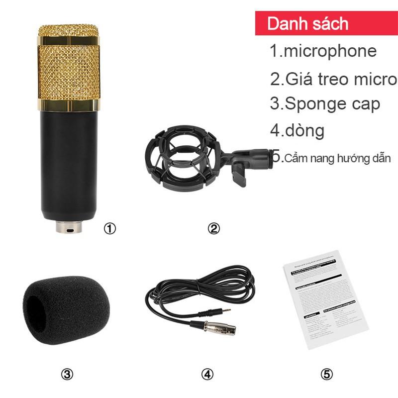 Karaoke micro thu âm phòng thu KTV BM 800 mic đài phát thanh hát ghi âm máy tính ngưng tụ micro -HTBM800