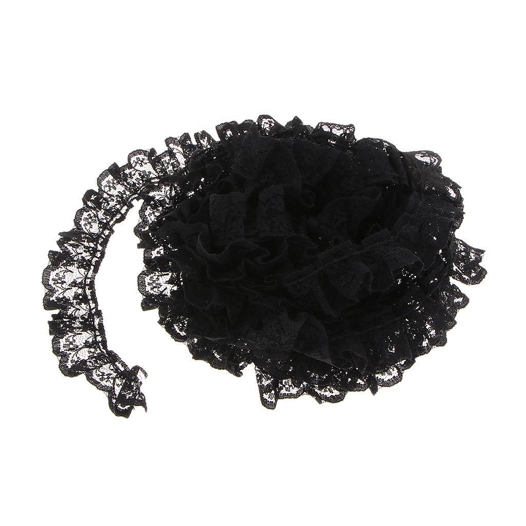 2 Pieces Various Colors Ribbon Floral Elastic Lace Trim Handcraft
