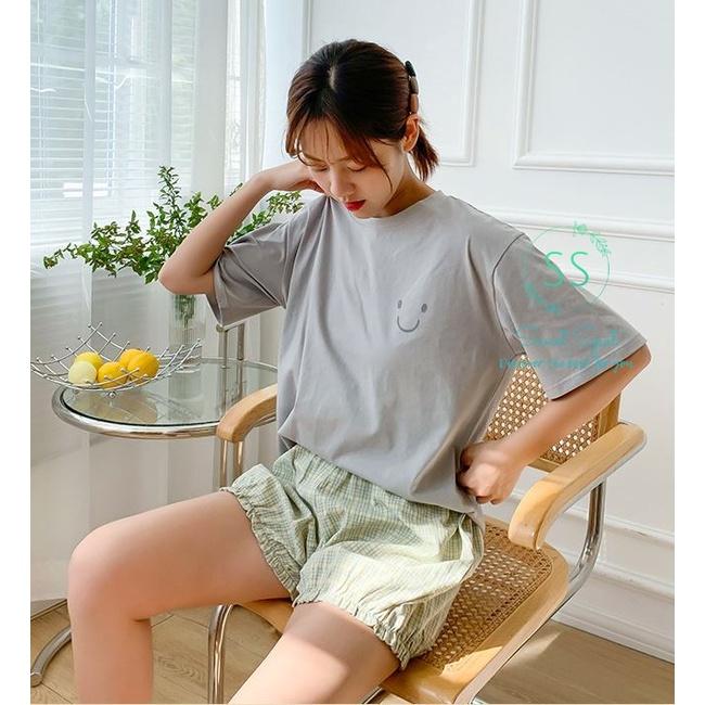 Đồ bộ nữ ở nhà cao cấp, bộ đồ ngủ, đi chơi, set đồ Hàn Quốc mặt cười dễ thương