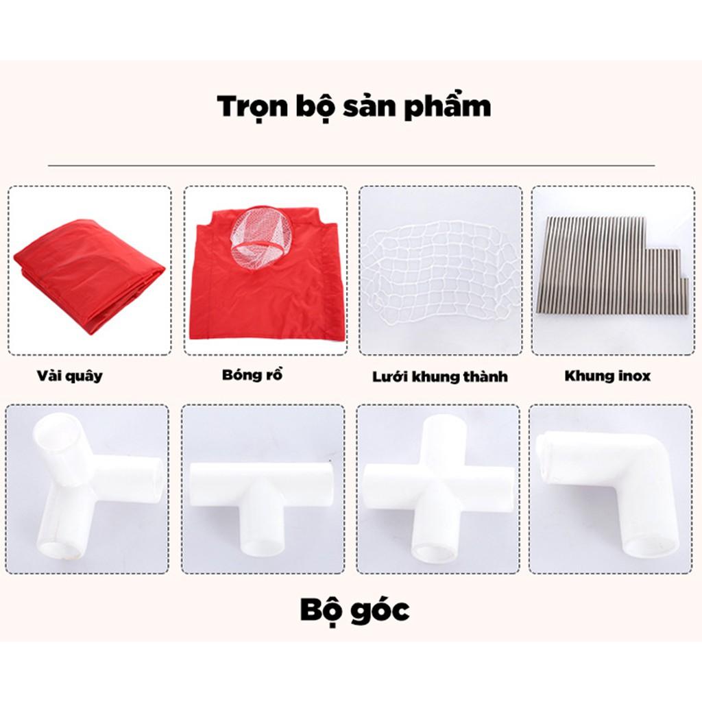 Quây bóng chữ nhật cho bé có rổ bóng và khung thành