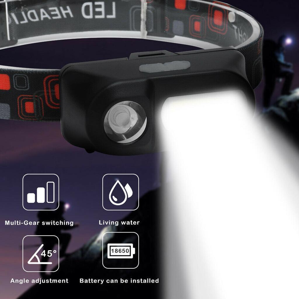 2x Waterproof Headlamp Sports Cycling Headlight With Adjustable Strap