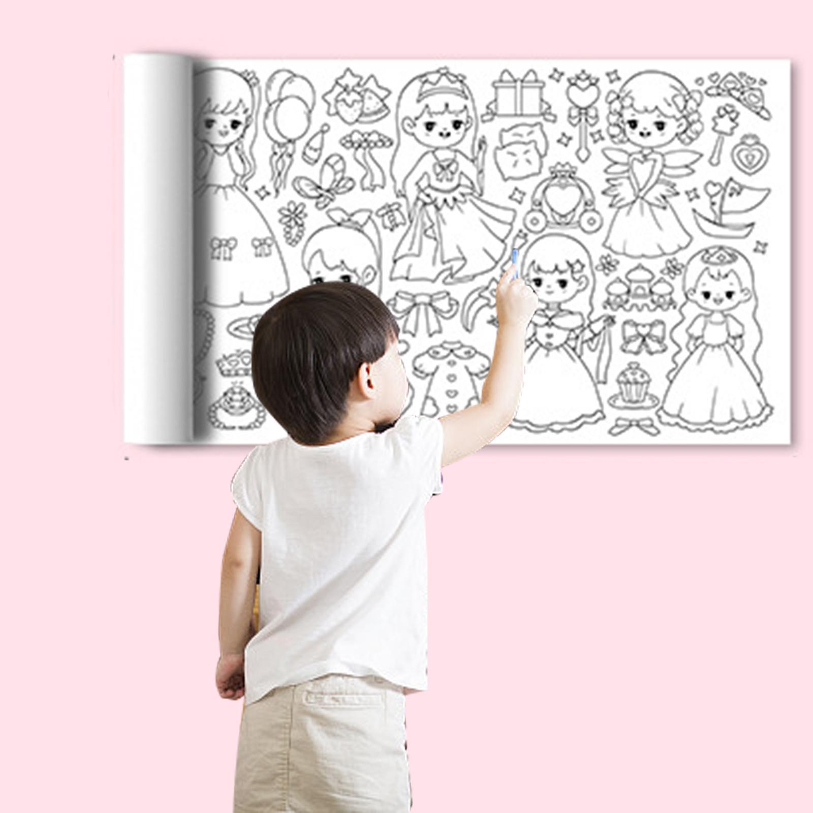 Large Coloring Paper Roll with Tear Off Line Colorable Dinosaur Transport