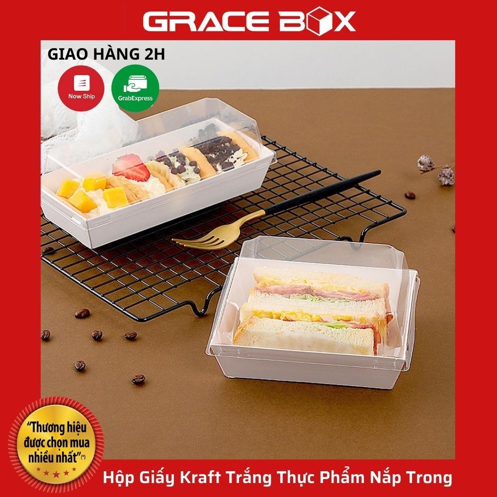 Lốc 10 Hộp Giấy Kraft Trắng Thực Phẩm Nắp Trong