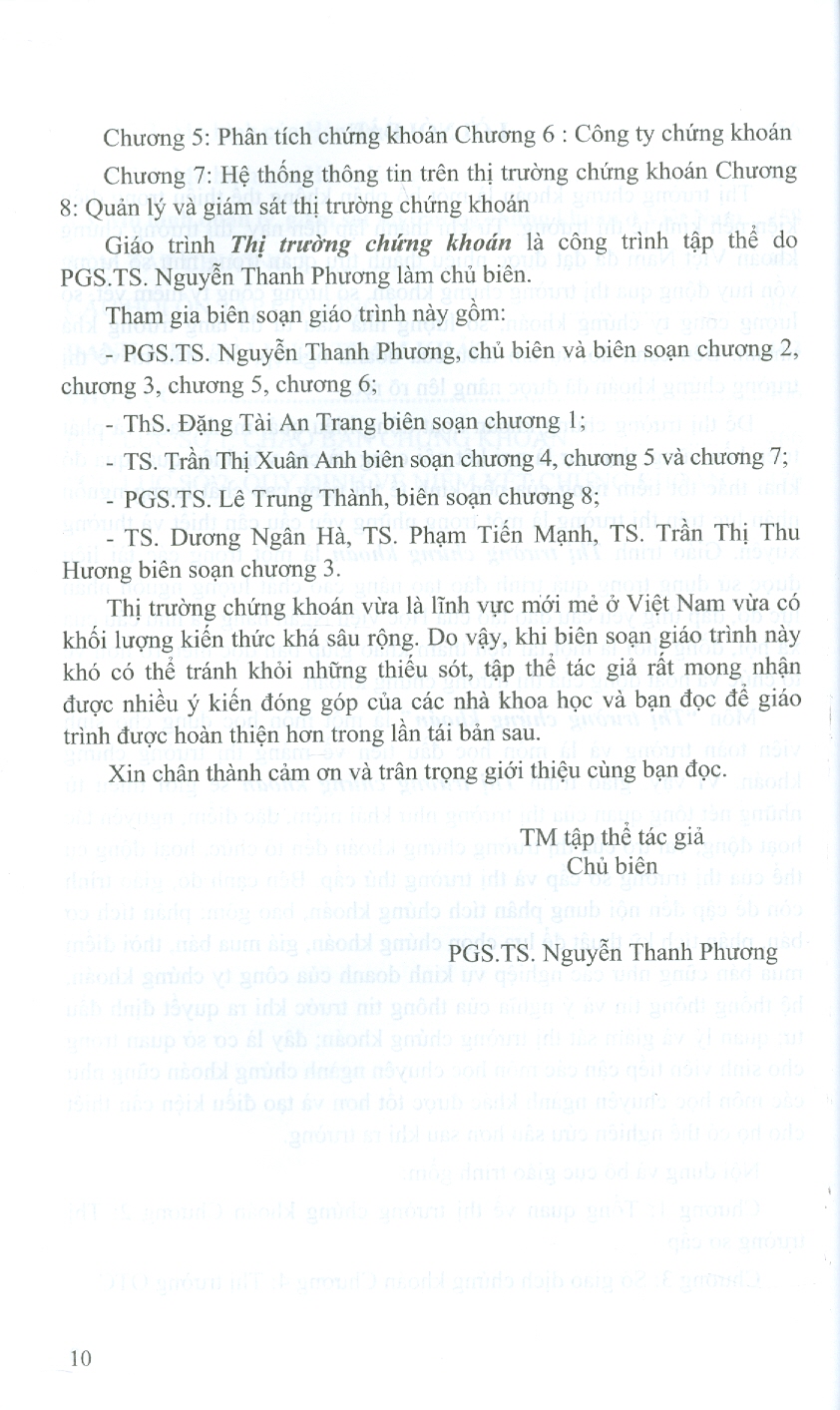 Giáo Trình Thị Trường Chứng Khoán (Tái bản lần thứ sáu có bổ sung) (Học viện Ngân Hàng)