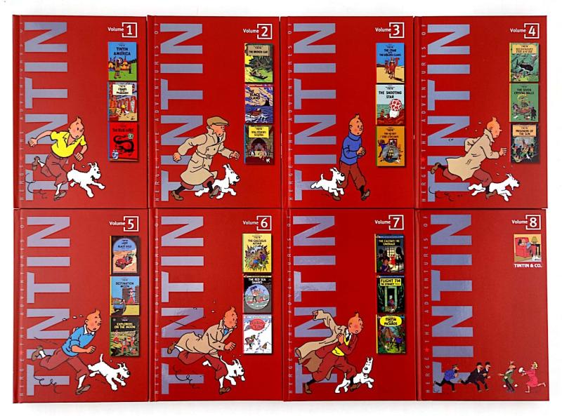 Tintin 8q bộ nhập màu boxset bìa cứng