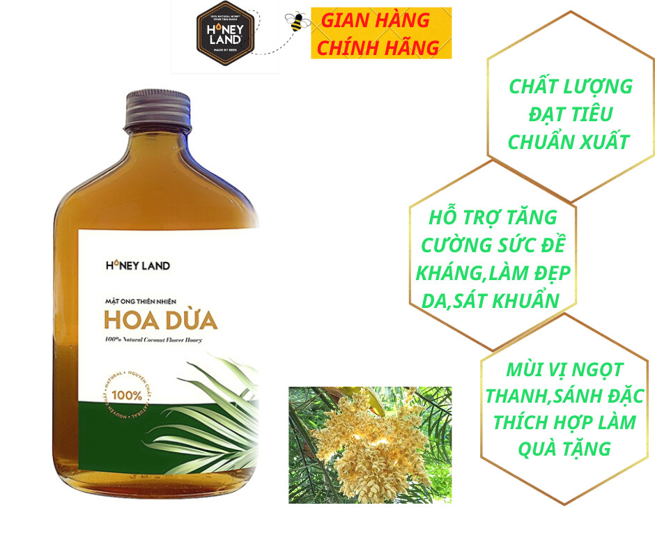 Mật ong nguyên chất Hoa Dừa Honeyland 500g thiên nhiên nguyên chất