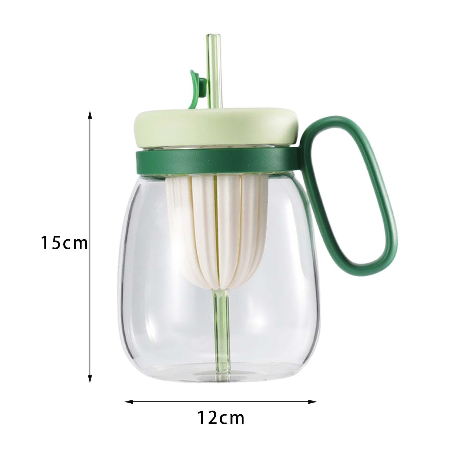 Glass Tumbler with Tea Infuser Water Bottle with Straw for Teen Girls Hiking