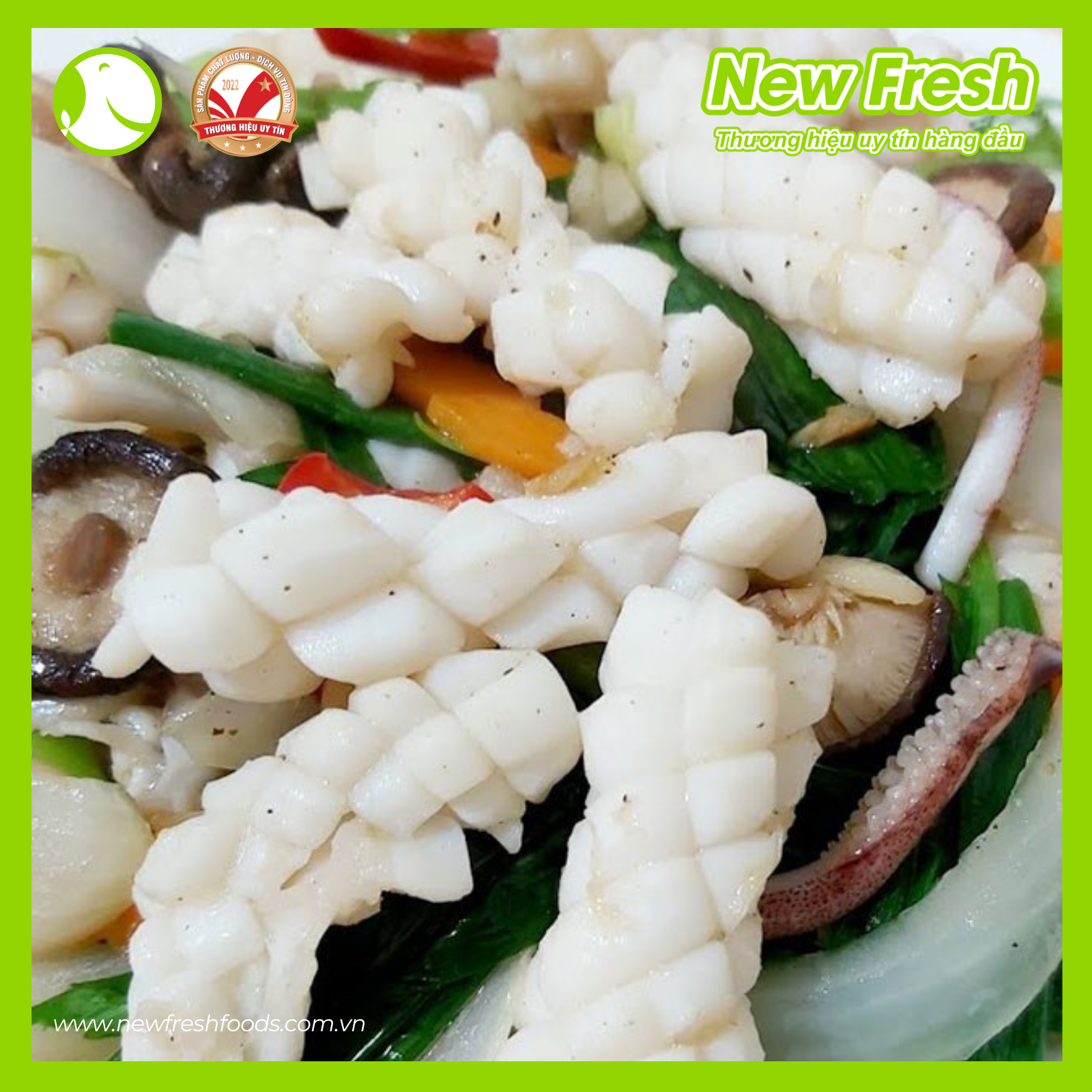 Mực Ống Làm Sạch Cắt Hoa Túi 1Kg