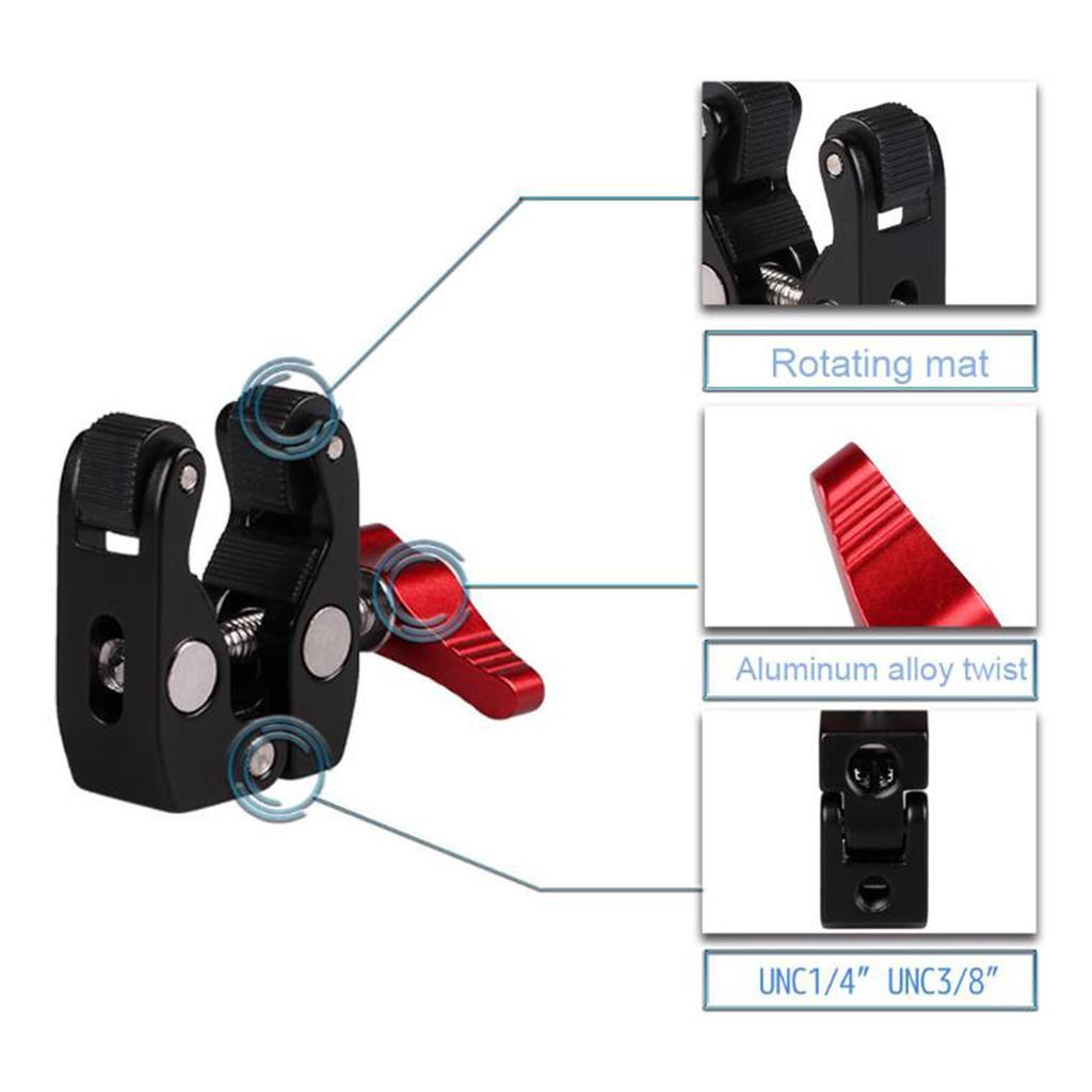 Multi-function 1/4'' Ballhead Arm Super Clamp Mount Adapter for Mobile Phone