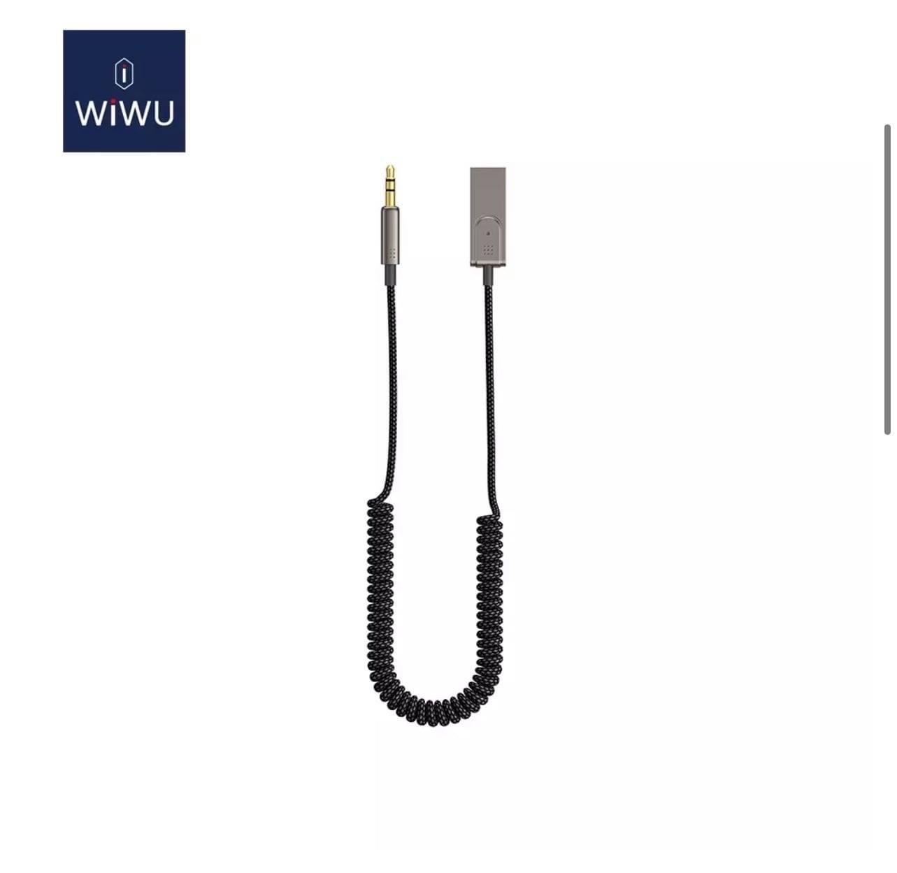 Cáp WiWu Car Wireless Audio Cable YP04  Cáp Âm Thanh Aux Không Dây, Đầu Vào 3,5mm Và USB - Hàng Chính Hãng