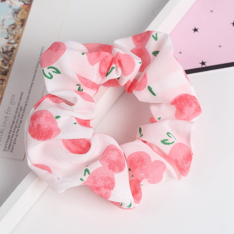 Cột Tóc Vải Scrunchies, Dây Chun Tóc Nữ Scrunchies Họa Tiết Trái Cây Dễ Thương SC13