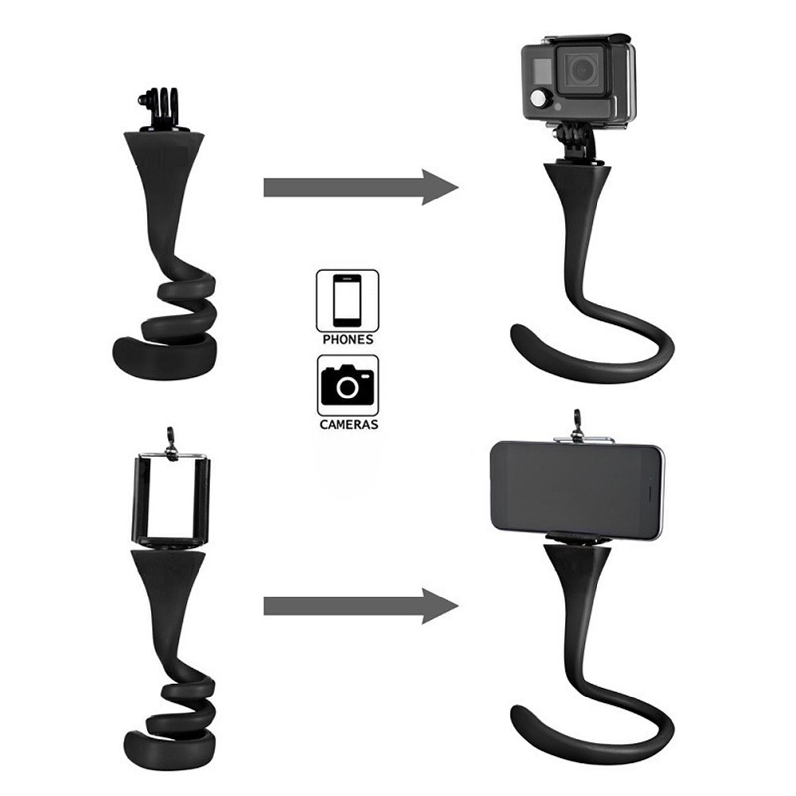 Portable Flexible Cell Phone Holder Stand for Treadmill, Spin Bike, Bed, Car, Desk, Grocery Shopping Cart, Compatible with Phone, , Action Camera