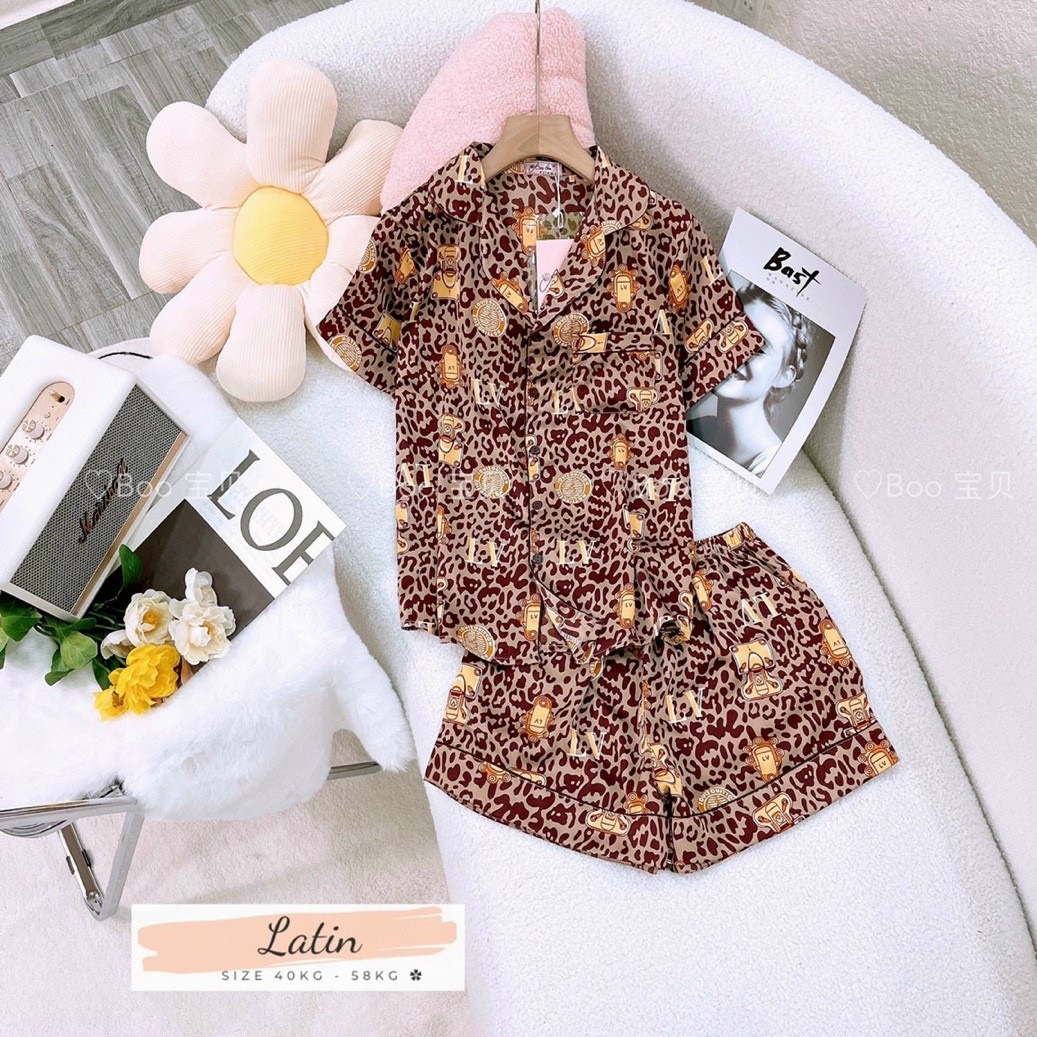 [HCM] (40-56kg, P1) Đồ bộ pijama nữ đùi TNQN chất liệu LATIN in 3D hoạt hình. hoa - mèo - thỏ - mickey - ku shin - vịt. LATIN5TNQN