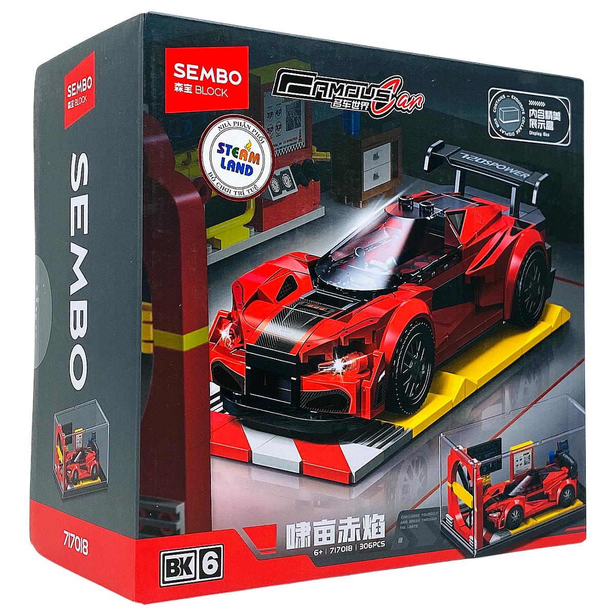 Đồ Chơi Lắp Ráp Mô Hình Xe Đua - Kèm Hộp Mica Trưng Bày - Sembo 717018