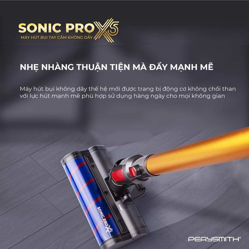 Máy hút bụi không dây cầm tay PerySmith Sonic Pro X5 lực hút mạnh 30000PA - Hàng chính hãng