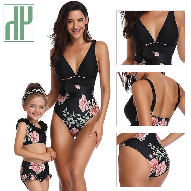 HH 2021 Mùa Hè Cho Bé Gái Đồ Bơi Mẹ Và Con Gái Tắm Quần Bơi Đồ Bơi Nữ Thời Trang Trẻ Em Đi Biển Trên Quần Áo