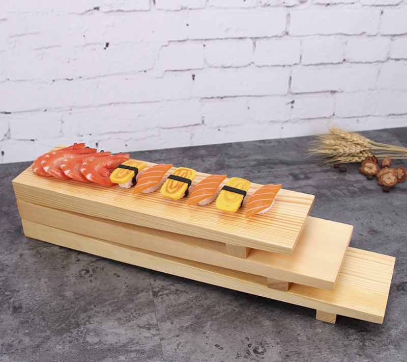 Khay Thớt Gỗ 40x9cm Trang Trí Sushi Sashimi, Thực Phẩm, Bánh Ngọt, Trái Cây, Hải Sản