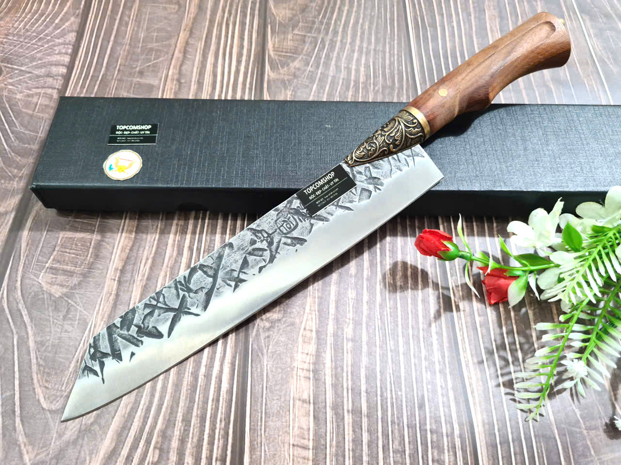 DAO BẾP - DAO THÁI HOA VĂN KHÂU ĐỒNG MÃ A5 DT157 NT topcomshop vn