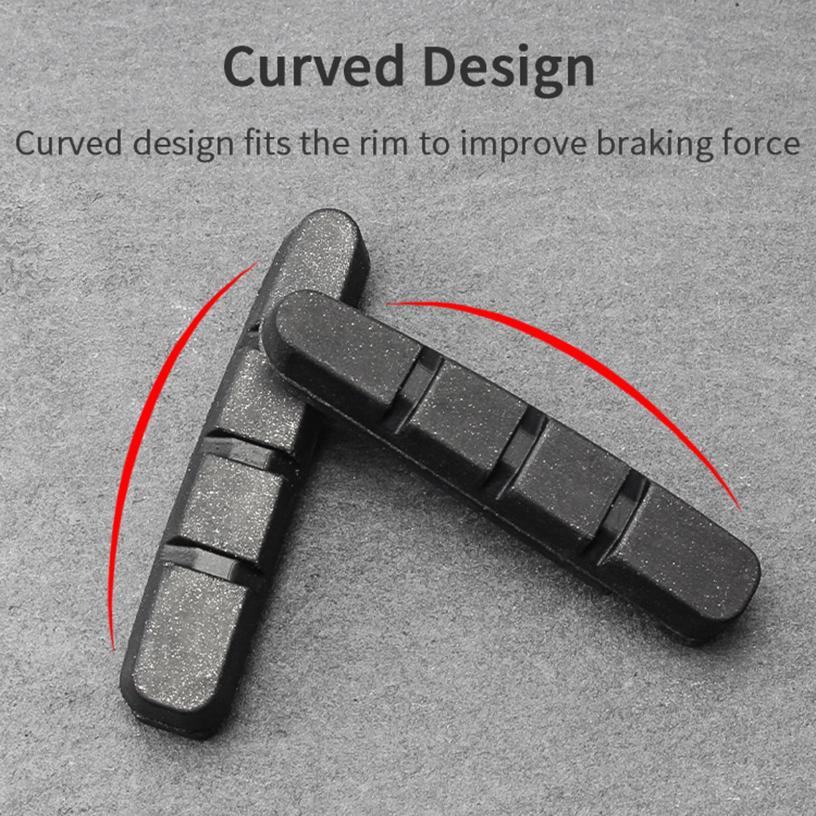 1 Pair V Bike Brake Pads Blocks, Road Mountain Bicycle V-Brake Blocks Shoes Road Bike Mountain Bike Bicycle Brake Pads for Shimano C Clamp