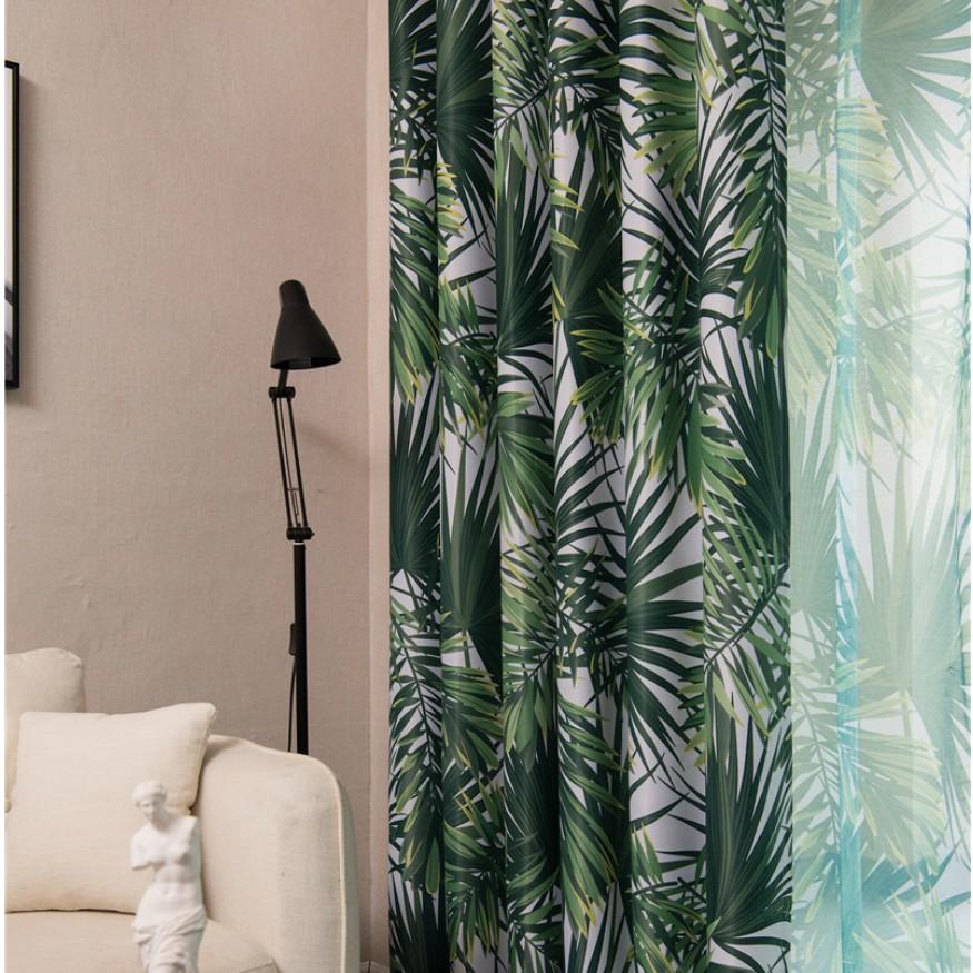 Rèm vải rèm treo cửa rèm che nắng lá nhiệt đới (nhiều kích thước)