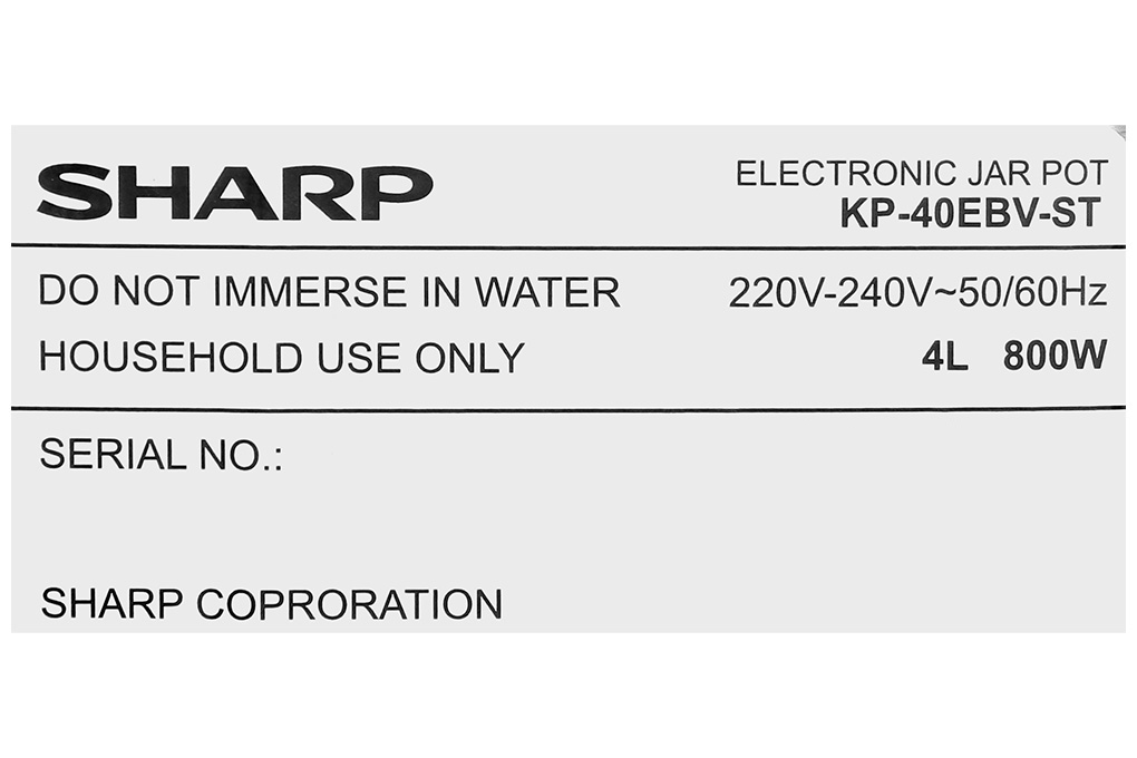 Bình thủy điện Sharp KP-40EBV-ST 4 lít - Hàng chính hãng