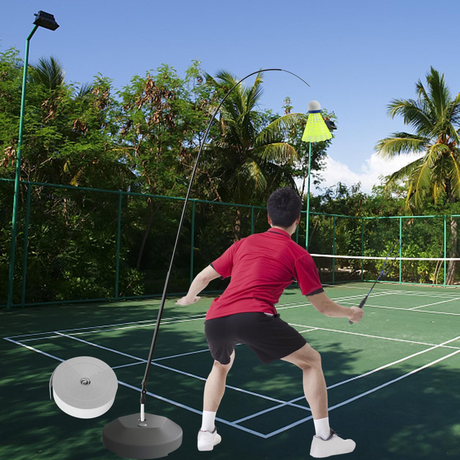 Portable Tennis Trainer Elastic Simulator Automatic Stretch Solo Badminton Trainer Device for Self Practicing Sports Adults Kids