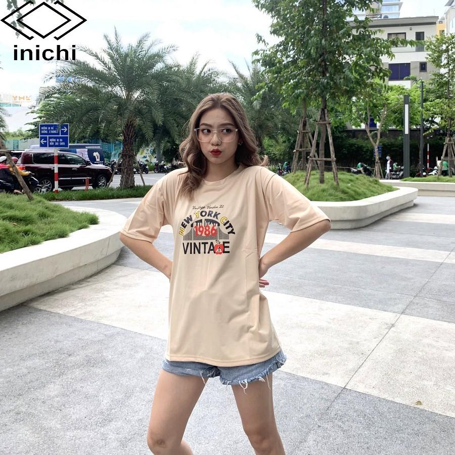 Áo thun tay lỡ form rộng INICHI IC585 cho cả nam nữ in chữ OK