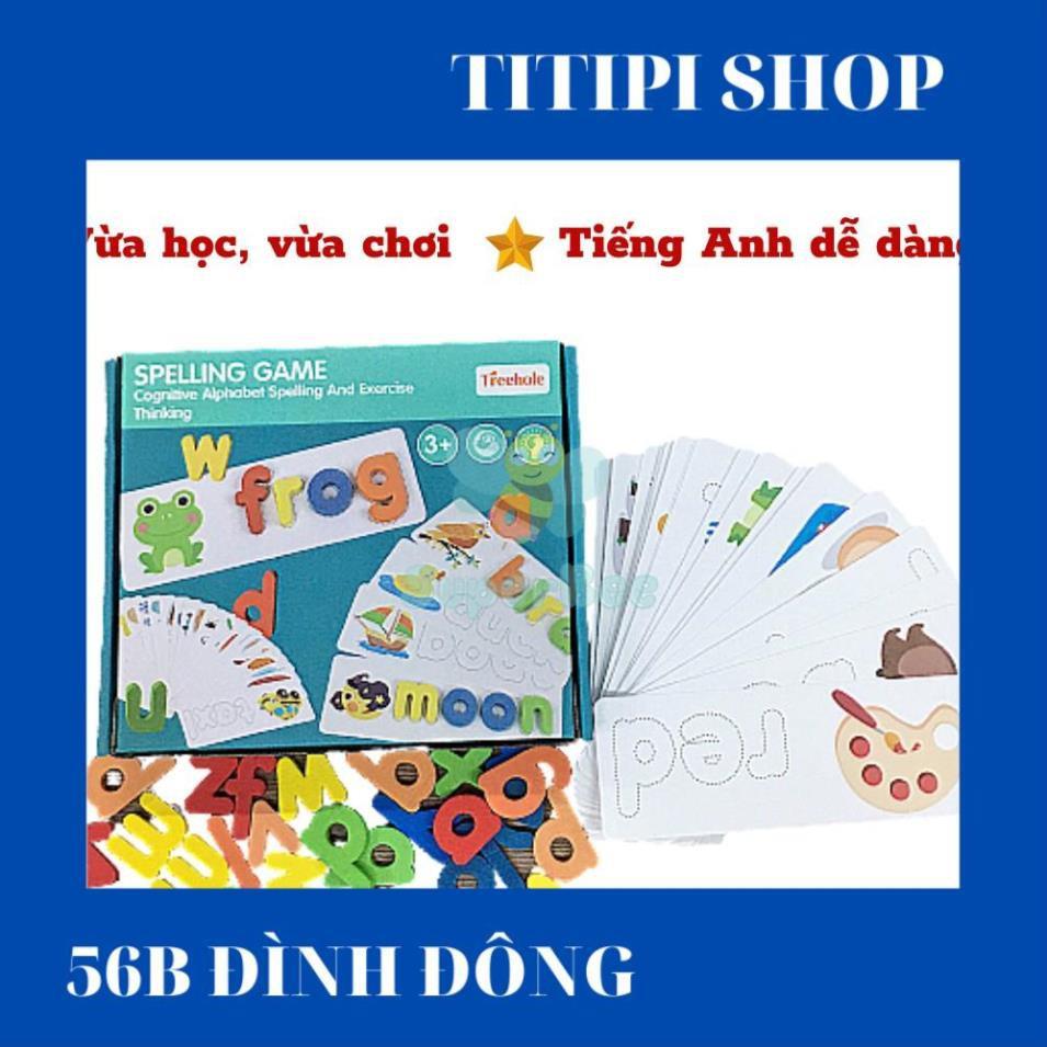 Bộ Ghép Chữ Gỗ Spelling Game Superbee, Học Đánh Vần Tiếng Anh Kèm 28 Thẻ Từ Vựng, Giáo Dục Trí Tuệ
