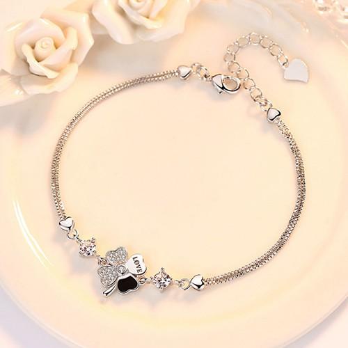 Lắc tay cỏ 4 lá may mắn Love BHLT62