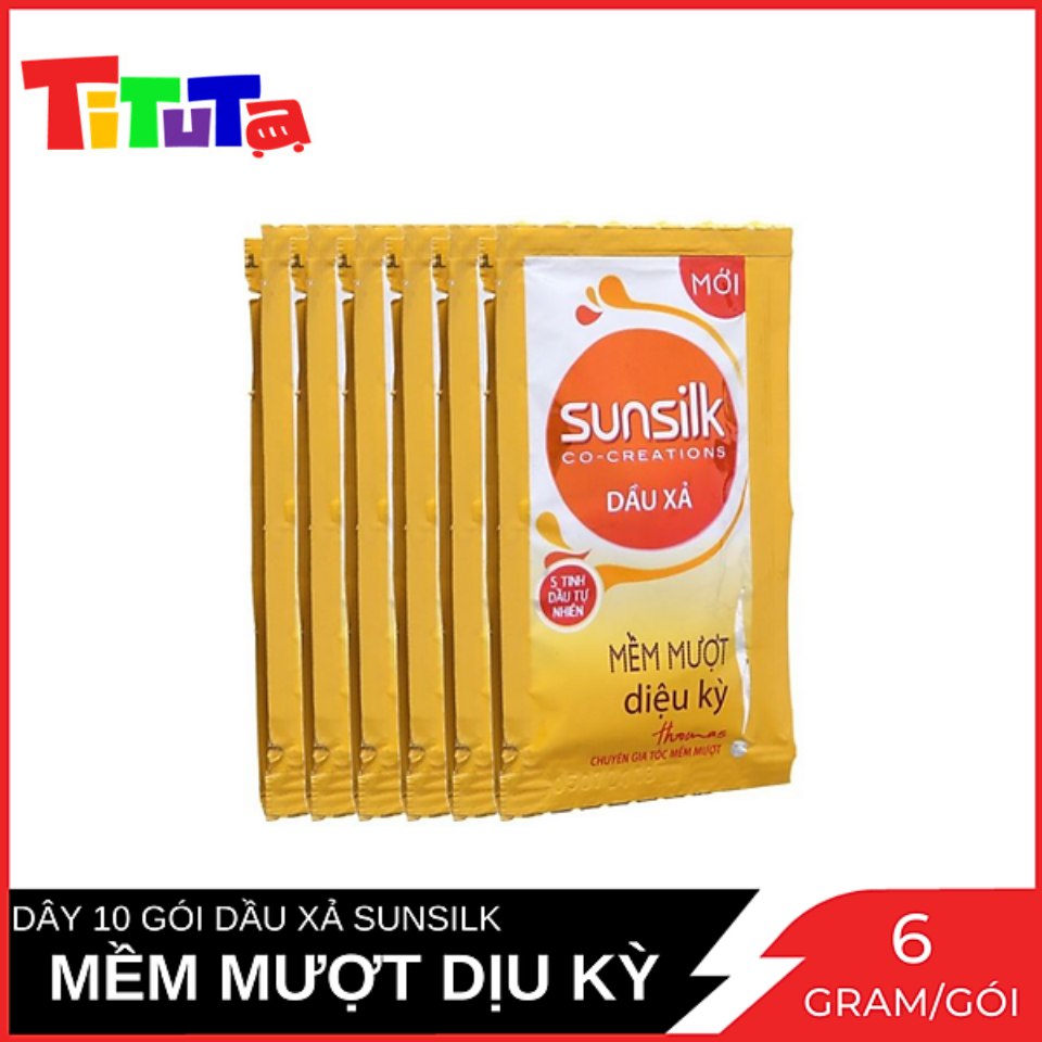 Dây 10 Gói Dầu Xả Sunsilk Mềm Mượt Dịu Kỳ 6g/Gói