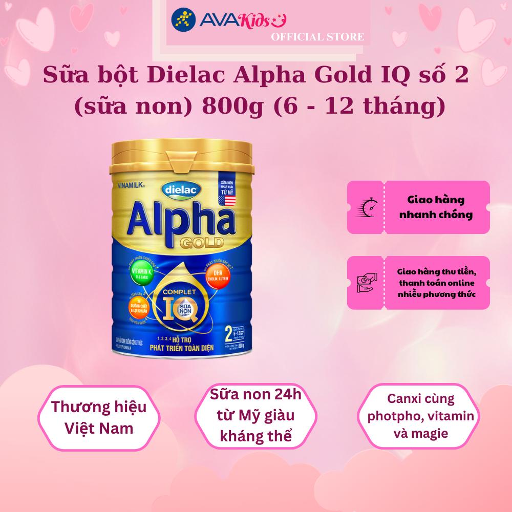 Sữa bột Dielac Alpha Gold IQ số 2 (sữa non) 800g (6 - 12 tháng)