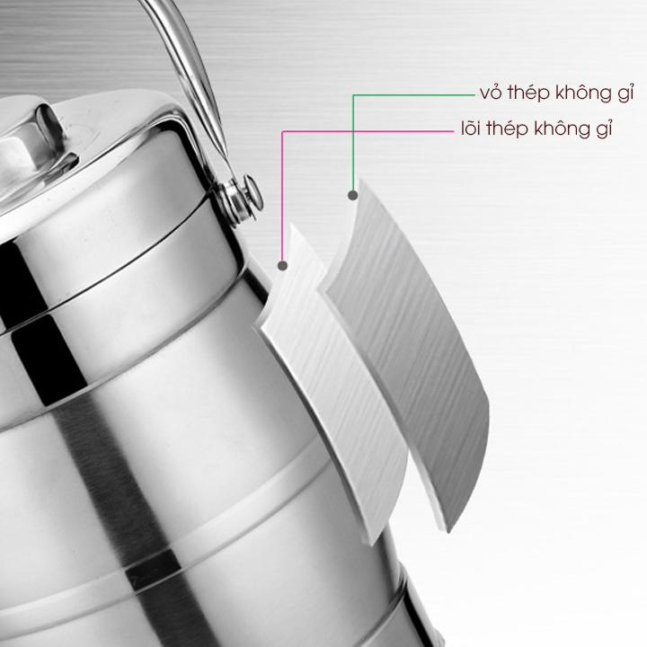 Cặp Lồng Cơm Giữ Nhiệt Inox 3 Tầng Hc2019 - Miễn Phí Vận Chuyển